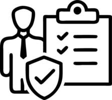 Auditor with Checklist and Shield concept as An image of an auditor with a checklist and shield set against a whimsical background offering ample space for text vector