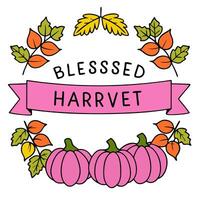 Autumn Garland Border with Gourds and Give Thanks Wording concept as A beautifully designed border frame featuring an autumn garland made of gourds leaves and be vector