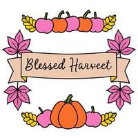 Autumn Garland Border with Gourds and Give Thanks Wording concept as A beautifully designed border frame featuring an autumn garland made of gourds leaves and be vector