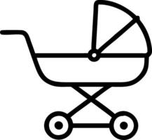 Baby carriage icon with copy space on a white background concept as A image of a baby carriage icon with generous copy space on a white background ideal f vector