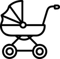 Baby carriage icon with copy space on a white background concept as A image of a baby carriage icon with generous copy space on a white background ideal f vector