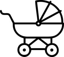 Baby carriage icon with copy space on a white background concept as A image of a baby carriage icon with generous copy space on a white background ideal f vector