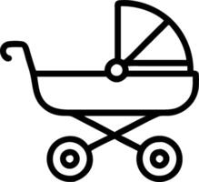 Baby carriage icon with copy space on a white background concept as A image of a baby carriage icon with generous copy space on a white background ideal f vector