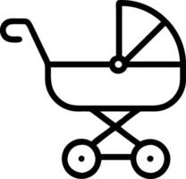 Baby carriage icon with copy space on a white background concept as A image of a baby carriage icon with generous copy space on a white background ideal f vector