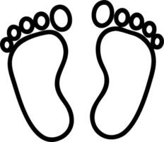 Baby footprint icon with copy space on a white background concept as A image of baby footprints with generous copy space on a white background ideal for n vector