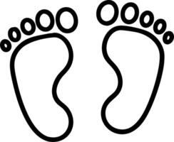 Baby footprint icon with copy space on a white background concept as A image of baby footprints with generous copy space on a white background ideal for n vector