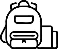 Backpack and Books concept as An icon of a backpack and a stack of books set against a clean background offering ample space for text or graphics symbolizing the vector