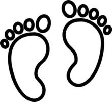 Baby footprint icon with copy space on a white background concept as A image of baby footprints with generous copy space on a white background ideal for n vector