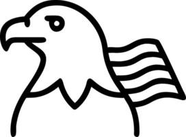 Bald eagle and a flag pin symbolizing national pride and patriotism with ample space for text. concept as A bald eagle with a flag pin representing national prid vector