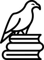Bald eagle and a stack of books symbolizing knowledge and freedom with ample space for text. concept as A bald eagle perched on a stack of books representing the vector