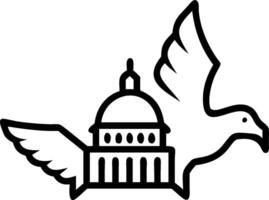Bald eagle and the Capitol building symbolizing government and strength with ample space for text. concept as A bald eagle soaring near the Capitol building repr vector