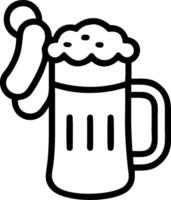 Beer Stein and Dirndl Dress concept as A beer stein with a traditional dirndl dress and ample copy space representing the festive drinks and attire of Oktoberfes vector