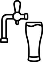 Beer tap and a pint glass symbolizing pub culture with ample space for text. concept as A beer tap and a pint glass representing the culture and experience of vi vector