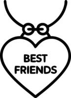 Best Friends Forever Necklace and Heart concept as A Best Friends Forever necklace with a heart symbol and ample copy space representing the lasting bond and aff vector