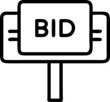Bidding icon with space for text and graphics on a blue background concept as A modern bidding icon design featuring space for both text and graphics on a blue b vector