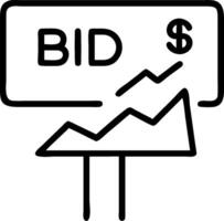 Bidding icon with space for text and graphics on a blue background concept as A modern bidding icon design featuring space for both text and graphics on a blue b vector