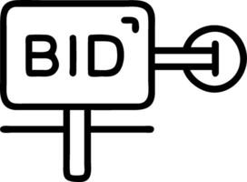 Bidding symbol with space for text on a blue background concept as A sleek bidding symbol with ample space for text on a blue background suitable for illustratin vector