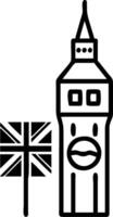 Big Ben and a Union Jack symbolizing iconic landmarks with ample space for text. concept as Big Ben alongside a Union Jack flag representing the iconic landmarks vector