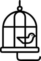Birdcage and Swing concept as Birdcage with a swing and ample space for text symbolizing the playful habitat of pet birds. in Photo Stock Concept vector