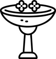 Birdbath and Flowers concept as Birdbath with flowers and ample space for text representing the nurturing environment for pet birds. in Photo Stock Concept vector