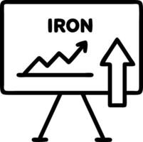 Blackboard with Iron Ore and Upward Arrow concept as A blackboard with iron ore and an upward arrow set against a dreamy background offering ample space for text vector