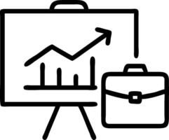 Blackboard with Sales Chart and Briefcase concept as A blackboard with a sales chart and a briefcase set against a dreamy background offering ample space for tex vector