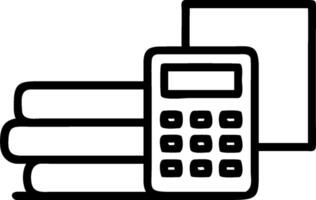 Books and Calculator concept as An icon of a stack of books and a calculator set against a clean background offering ample space for text or graphics symbolizing vector