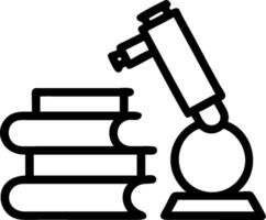 Books and Microscope concept as An icon of a stack of books and a microscope set against a clean background offering ample space for text or graphics symbolizing vector