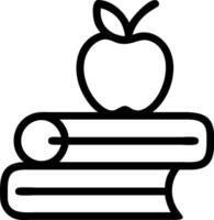 Books and Apple concept as An icon of a stack of books and an apple set against a minimalist background offering ample space for text or graphics symbolizing the vector