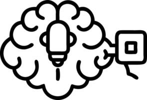Brain and Light Switch concept as A brain with a light switch and ample copy space representing decision making and insight. in Photo Stock Concept vector