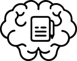Brain and Notebook concept as A brain with a notebook and ample copy space symbolizing planning and cognitive processes. in Photo Stock Concept vector