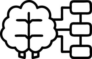 Brain and Flowchart concept as A brain with a flowchart and ample copy space symbolizing organized thinking and planning. in Photo Stock Concept vector