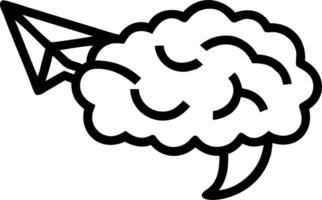 Brain and Paper Airplane concept as A brain with a paper airplane and ample copy space symbolizing creativity and forward thinking. in Photo Stock Concept vector