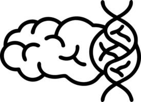 Brain and DNA Helix concept as A brain with a DNA helix and ample copy space symbolizing genetic influence and cognitive processes. in Photo Stock Concept vector