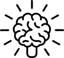 Brain and Light Rays concept as A brain with light rays and ample copy space symbolizing enlightenment and innovative thinking. in Photo Stock Concept vector