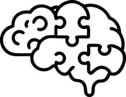 Brain and Puzzle Pieces concept as A brain with puzzle pieces and ample copy space symbolizing cognitive challenges and problem solving. in Photo Stock Concept vector