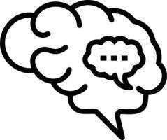 Brain and Speech Bubble concept as A brain with a speech bubble and ample copy space representing communication and expressive thinking. in Photo Stock Concept vector