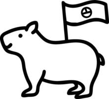 Brazilian Capybara and Flag concept as Capybara with Brazilian flag elements and ample space for text symbolizing natural beauty and Independence Day. in Photo S vector