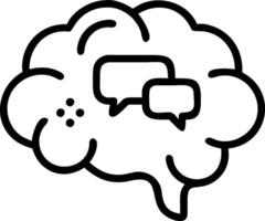 Brain and Thought Icons concept as A brain with various thought icons and ample copy space representing diverse thinking processes. in Photo Stock Concept vector