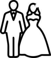 Bride and groom silhouettes with copy space for wedding presentations concept as A visually appealing bride and groom silhouettes design with copy space perfect vector