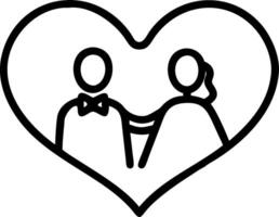 Bride and groom symbol with copy space for wedding programs concept as An artistic rendering of bride and groom symbol with spacious copy space suitable for wedd vector