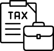Briefcase and tax document icon with copy space for tax tools concept as A tax tools oriented briefcase and tax document icon with ample copy space ideal for vis vector