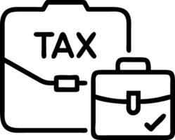 Briefcase and tax icon with blank area for customizable text concept as A creative depiction of a briefcase and tax icon featuring a blank area for customizable vector