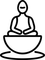 Buddha and meditation bowl symbol with copy space for spiritual guides concept as An artistic rendering of a Buddha and meditation bowl symbol with spacious copy vector