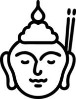 Buddha face and incense stick symbol with space for text on a blue background concept as A sleek Buddha face and incense stick symbol with ample space for text o vector