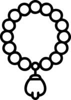 Buddha statue and prayer beads symbol with copy space for website banners concept as A sleek Buddha statue and prayer beads symbol with generous copy space suita vector