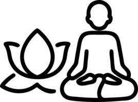 Buddha silhouette and lotus petals icon with copy space for spiritual ads concept as A modern Buddha silhouette and lotus petals icon design with generous copy s vector