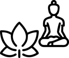 Buddha statue and lotus flower icon with copy space on white background concept as A illustration of a Buddha statue and lotus flower icon with ample copy vector