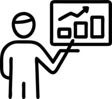 Business Analyst with Diagram and Tablet concept as A business analyst creating a diagram and using a tablet set against a whimsical background offering ample sp vector