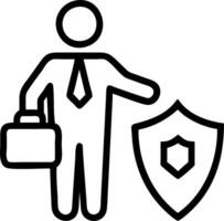 Businessman with Briefcase and Shield concept as An image of a businessman with a briefcase and shield set against a dreamy background offering ample space for t vector